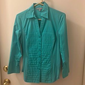 Teal button down